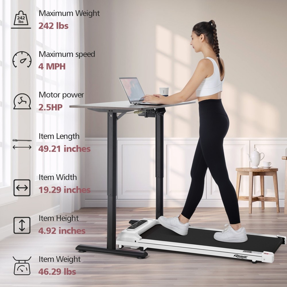 2.5HP Compact Running Machine with Remote Control,300lbs Weight Capacity for Gym