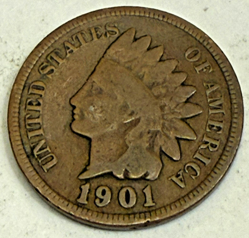 1901 Indian Head Cent - Actual Coin Shown