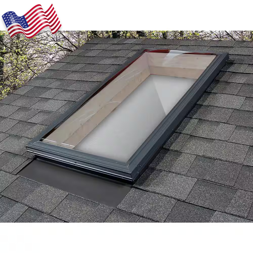 SUN-TEK Skylight Impact Fixed Curb Mount Polycarbonate 22-1/2 In. X 46-1/2