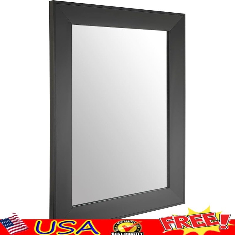 Beveled Frame Wall Mounted Mirror Clear Reflection Easy Install Bedroom Bathroom