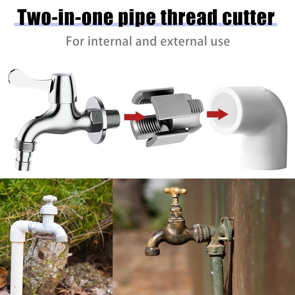 2X Water Pipe Internal & External Integrated Threader Kit Threader Cutting Tool