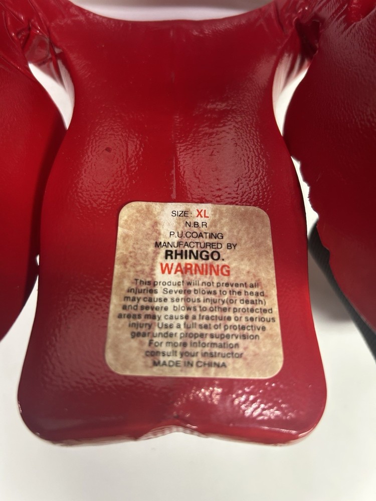Rhingo Red Sparring Mask with Plastic Face Guard XL