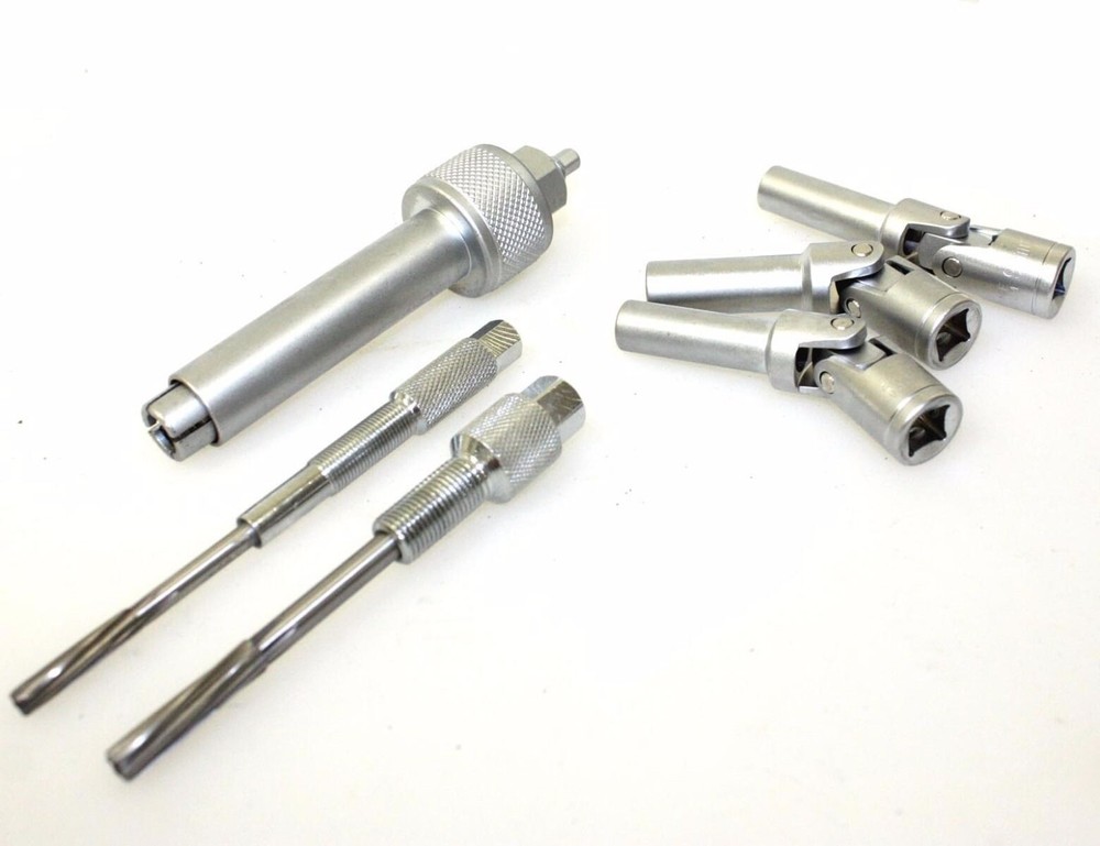 6Pc Diesel Glow Plug Socket Removal Tool Set 8 9 10mm socket& M10 M12 Reaming