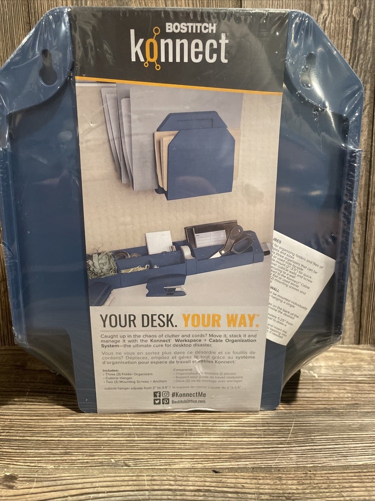 Bostitch Konnect Plastic 3-Piece File Organizer KT-3FOLDER-Blue