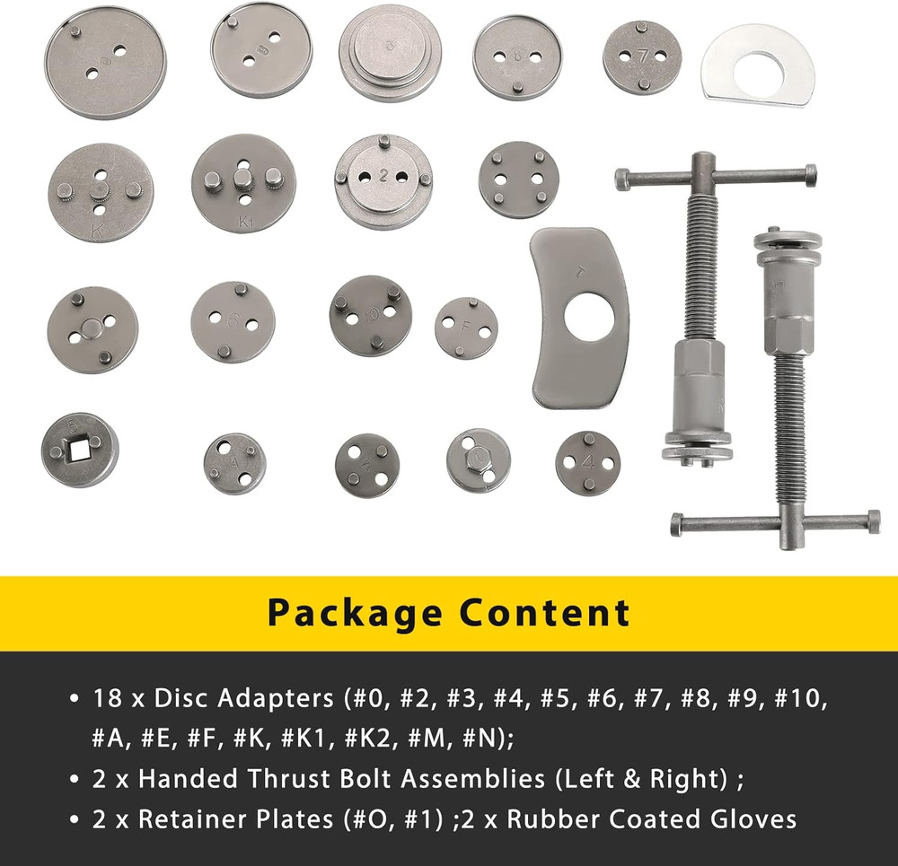 24PCS Disc Brake Caliper Tool Kit | Heavy Duty Disc Brake Piston Caliper Compres
