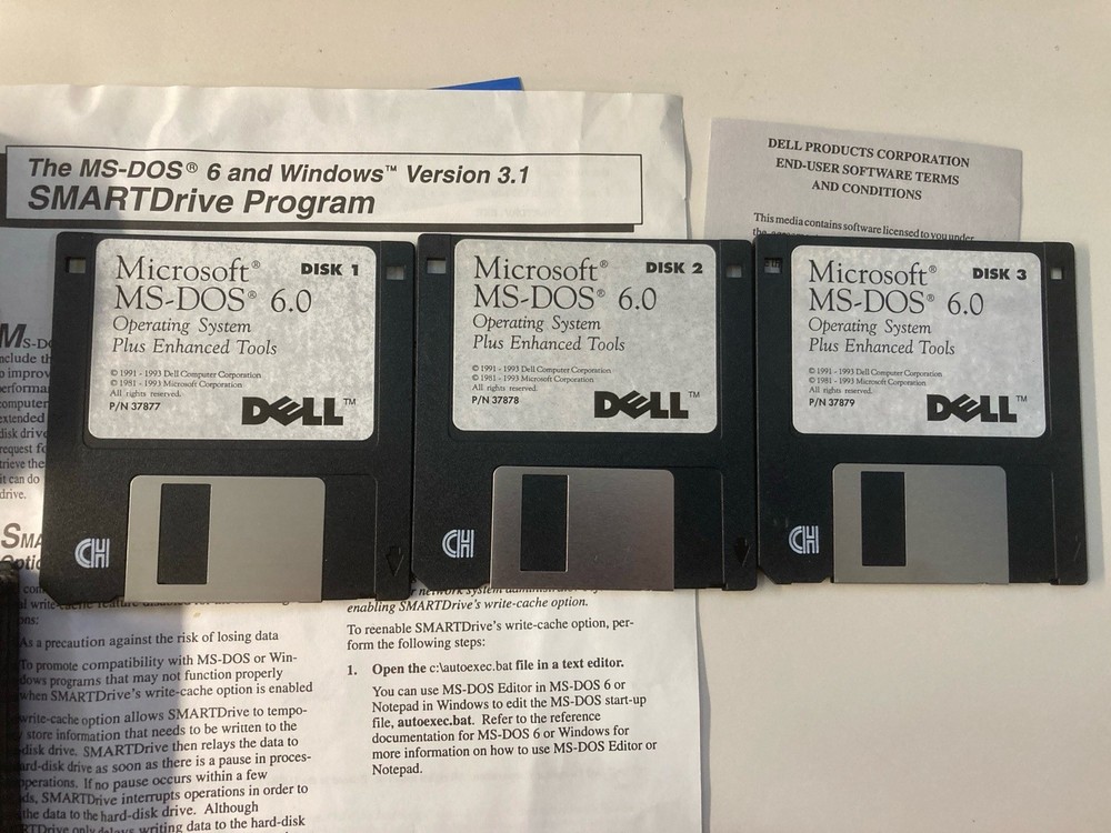 Dell OEM Microsoft Windows 3.1 & MS DOS 6.0 on floppy disk