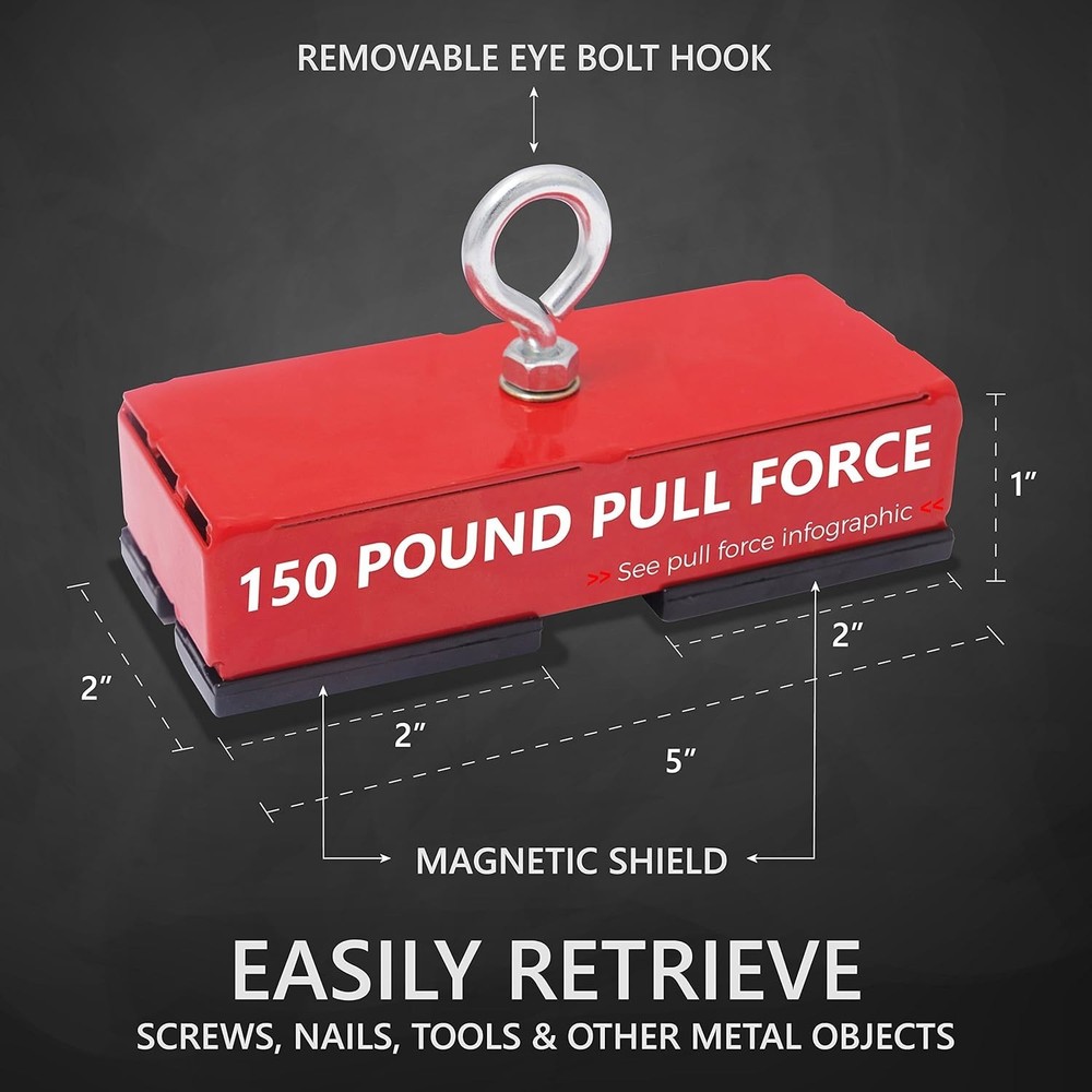 Heavy-Duty 150lb Pull Fishing Magnet
