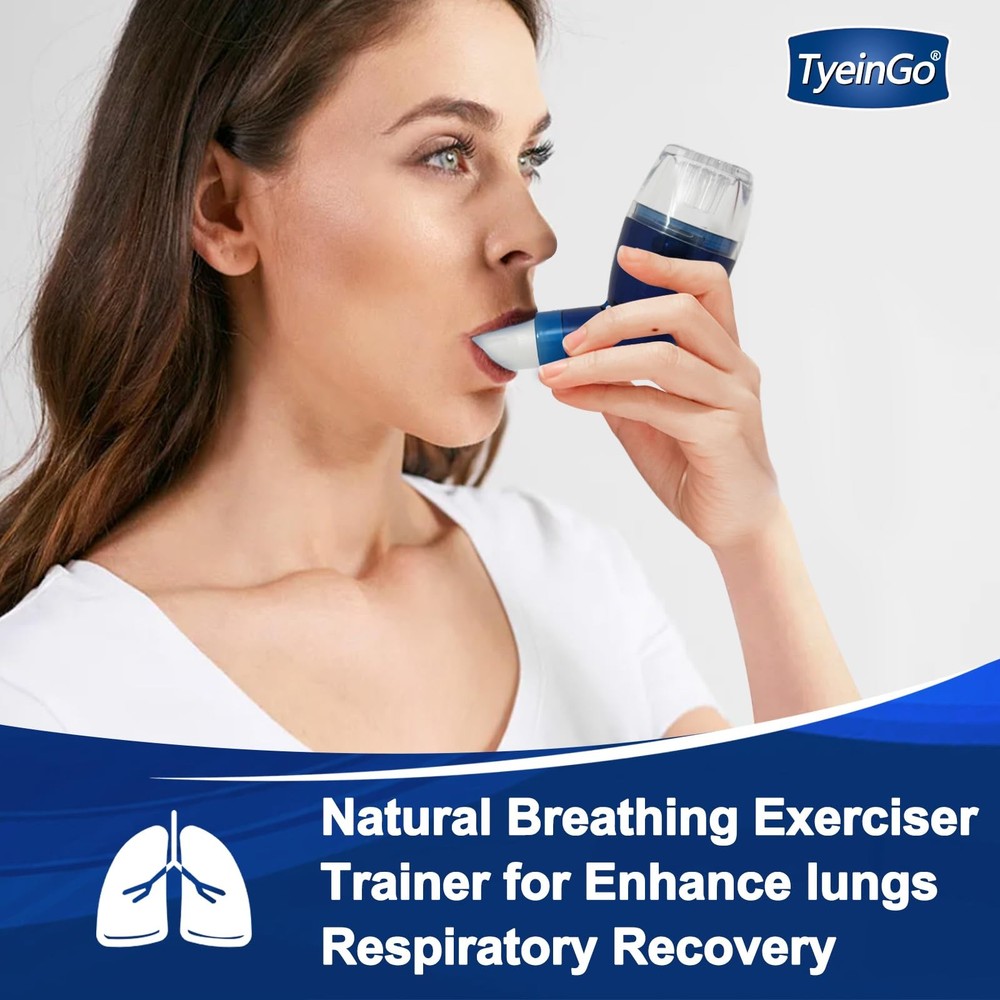 Flutter Valve Device for Lungs, Breathing Exercise Light Blue