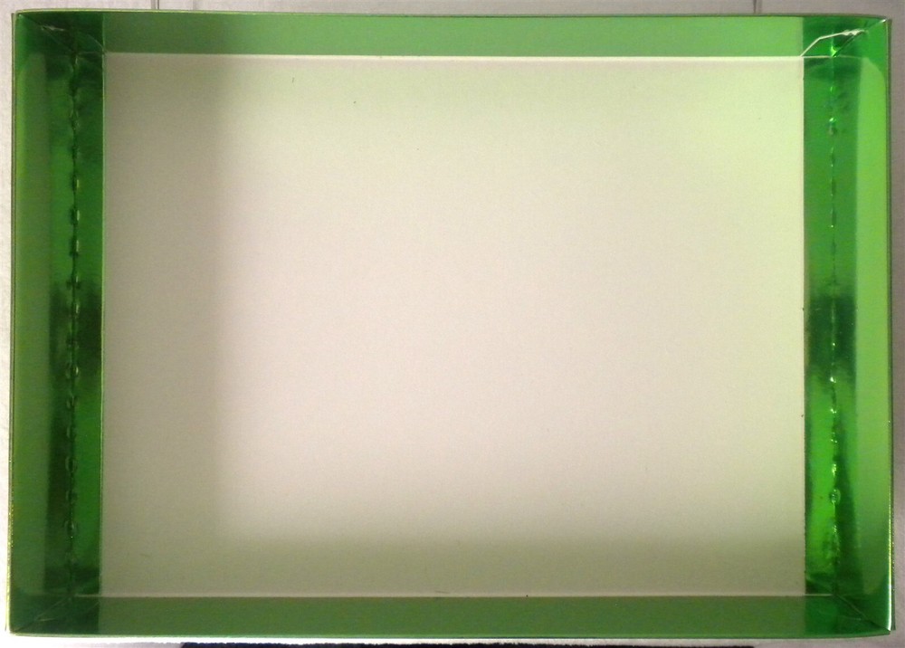 BIGGER PRESCRIPTIVES EMPTY PRETTY SHINY 3D GREEN GIFT KEEPSAKE BOX 13" X9" X2.5"