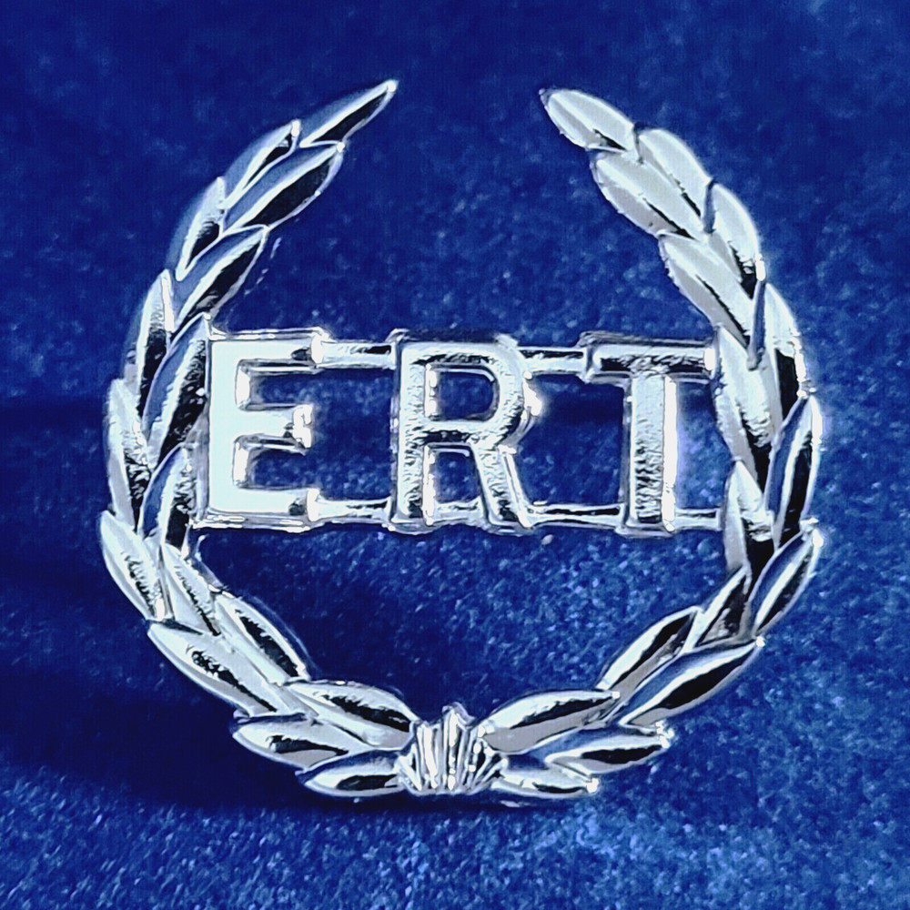 ERT-Emergency Response Team Pin: 1", Silver-Nickel Plated, #602