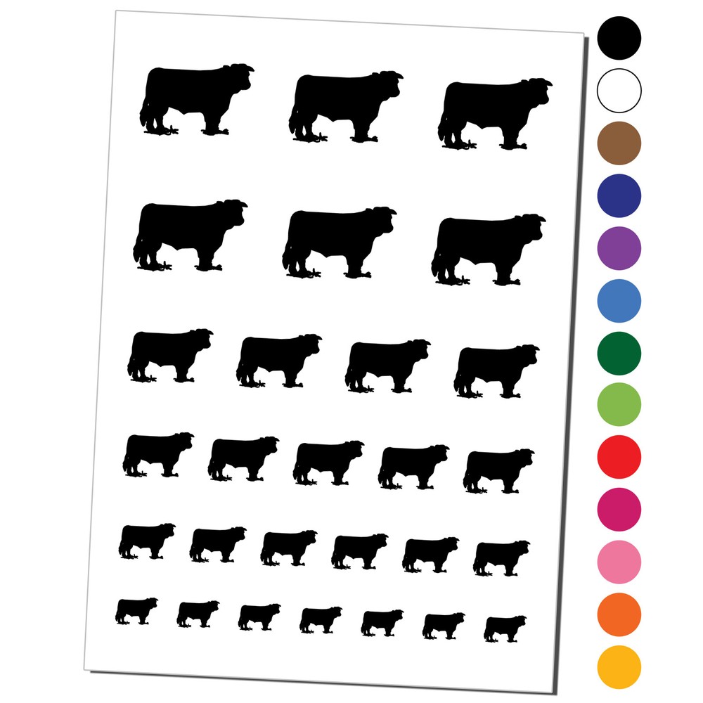 Hereford Cow Solid Temporary Tattoo Water Resistant Set