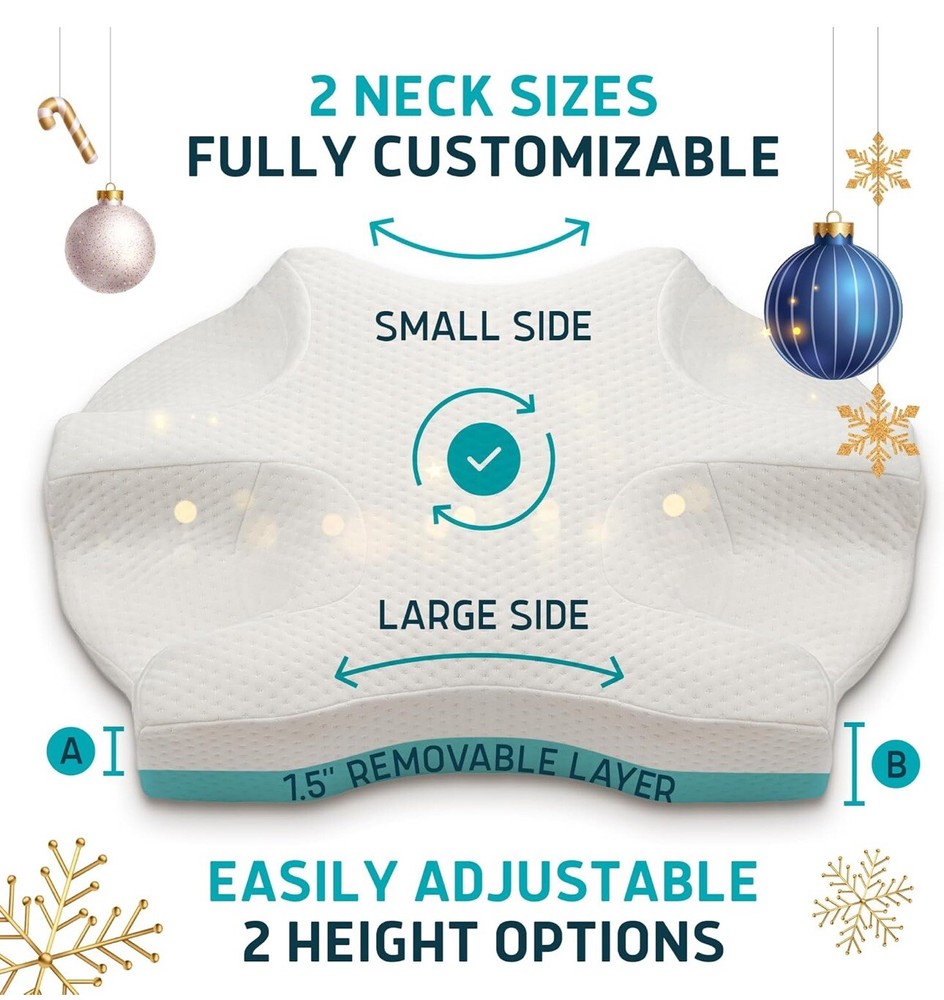 Lunderg CPAP Pillow for Side Sleepers - Includes 2 Pillowcases - Adjustable