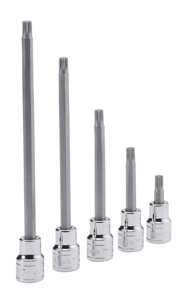 Genius Tools 1/2" Dr. M6 Triple Square Bit Socket, 230mmL - 408+8806