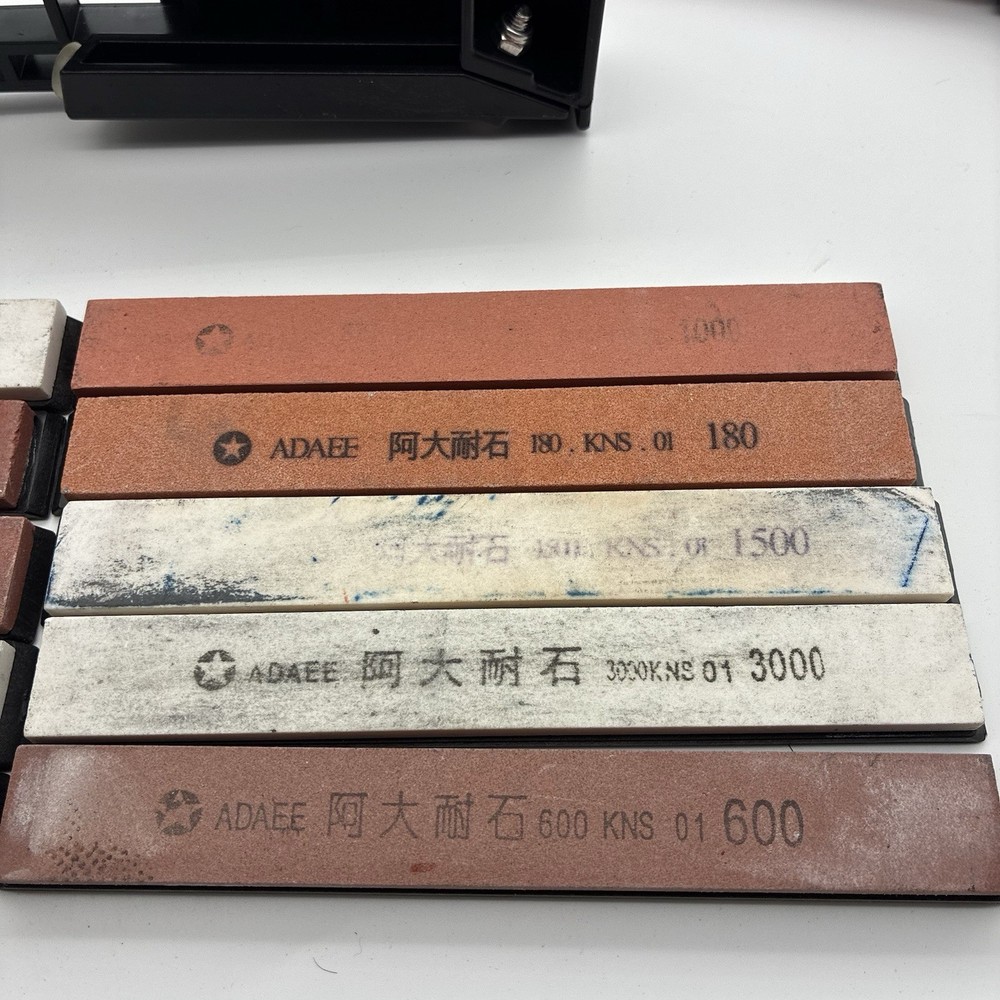 Fixed Angle Knife Sharpener Comes With Seven Whetstone Blocks And Bag