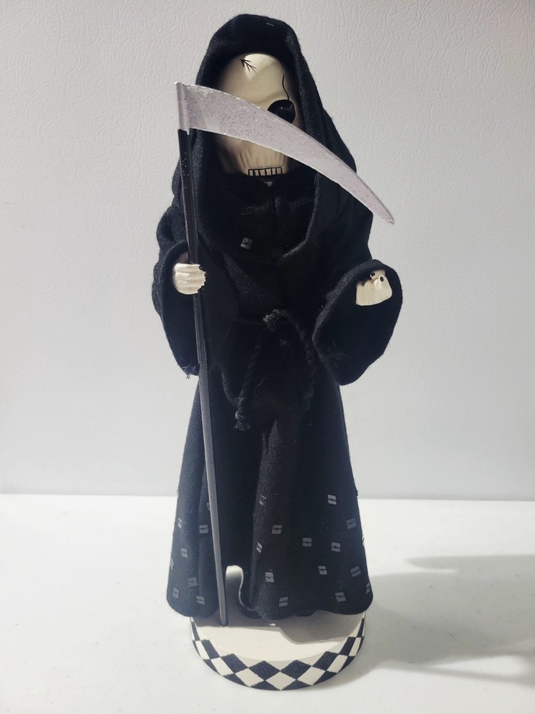 Nutcracker Grim Reaper Halloween Skeleton Gothic  Novelty 14" H EUC