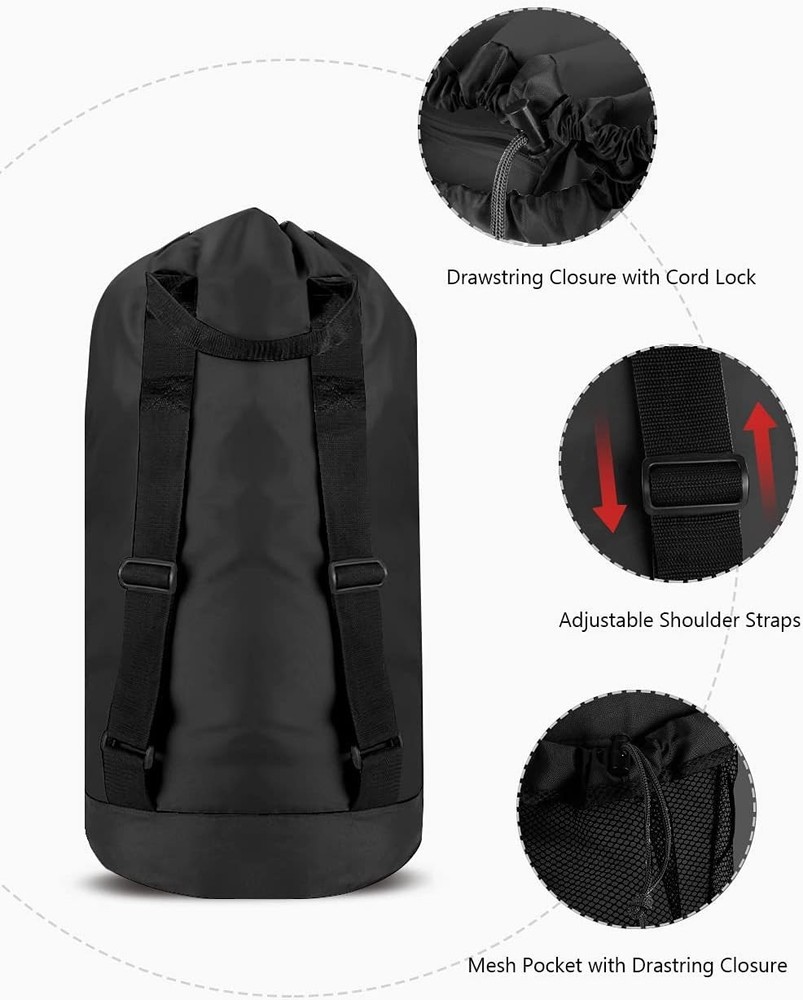 Elegant 44lbs Capacity Laundry Backpack with Adjustable Straps & Mesh Pocket