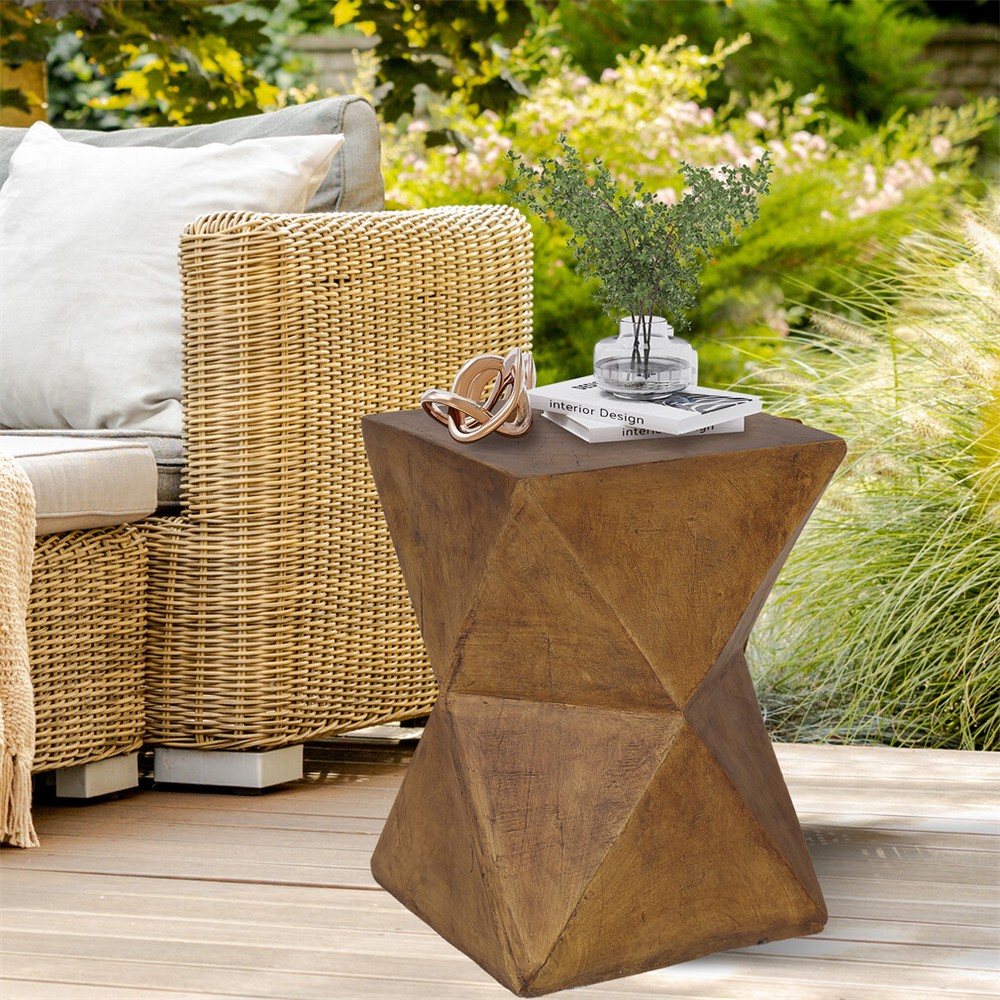 Geometric Light-Weight Concrete End Table Round/Twist Side Table Retro End Stool