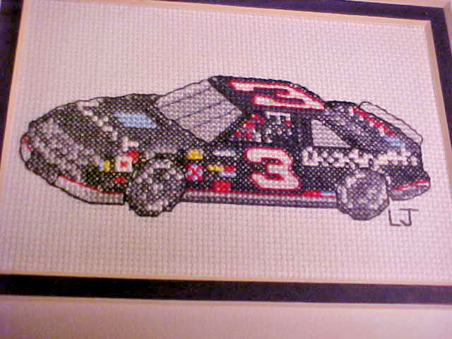 Dale Earnhardt Sr Needlepoint Framed Nascar #3 HAND MADE