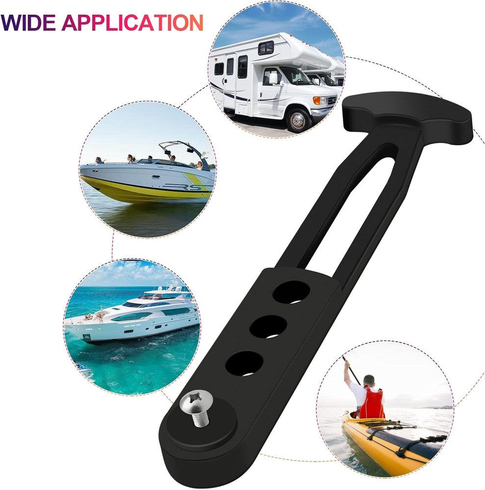 2 Pack Boat Telescoping Ladder Rubber Strap, Boarding Fixed 2 Pack, Black