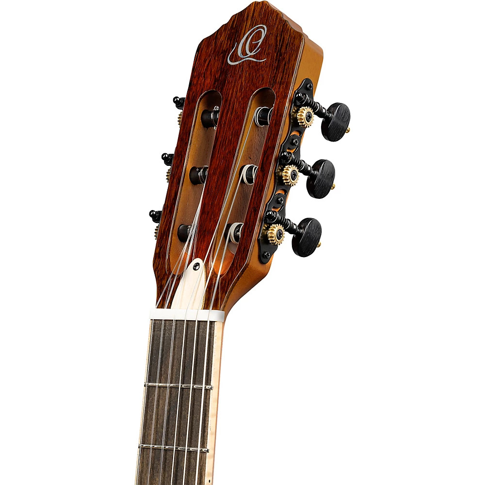 Ortega TourPlayer Deluxe Left-Handed Nylon-String A/E Guitar Blue Burst
