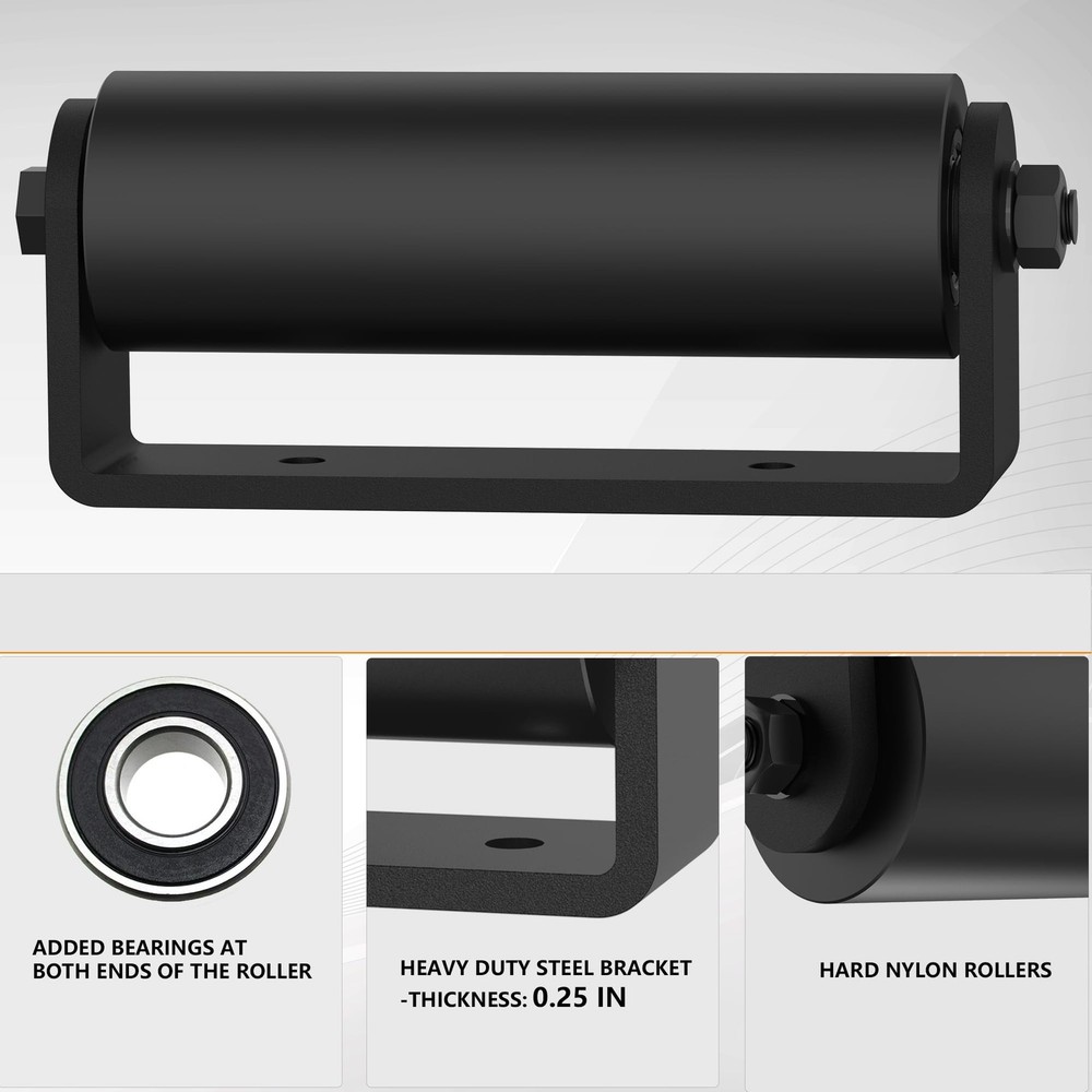 2Pack Slide Gate Guide Roller with Post Welded Bracket，6" Hard Nylon Sliding ...