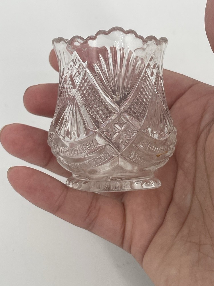 Vintage 2.25” Tepee Pattern Bud Vase Toothpick Holder