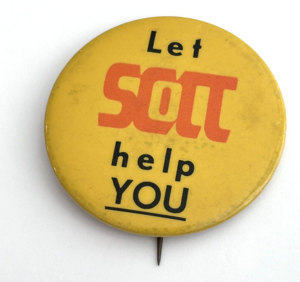 Vintage Let Scott Help You Button Pin Pinback
