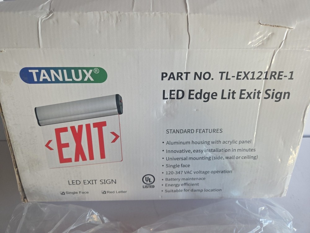 Red Exit Signs for Business, LED Edge Lit Exit Sign, UL 924, Hardwired **SCUFFS