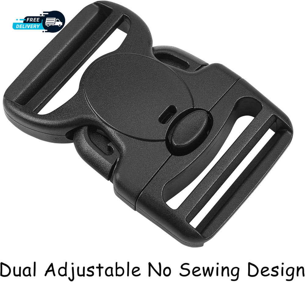 2PCS Plastic Buckle 1Inch 2Inch Dual Adjustable Quick Release Buckles Clips