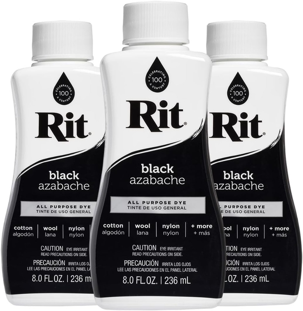 Rit All-Purpose Liquid Dye, Black, 3-Pack