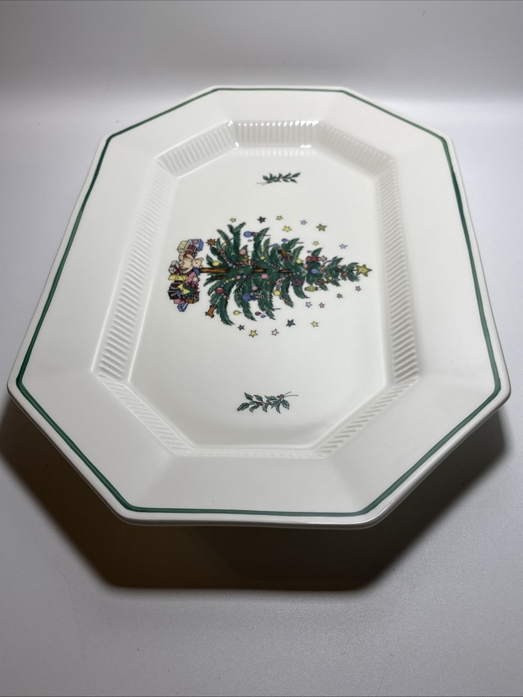 Christmastime Nikko Meat Serving Platter Octagonal 16"