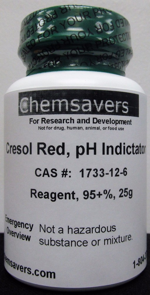 Cresol Red, pH Indicator, Reagent, 95+%, 25g