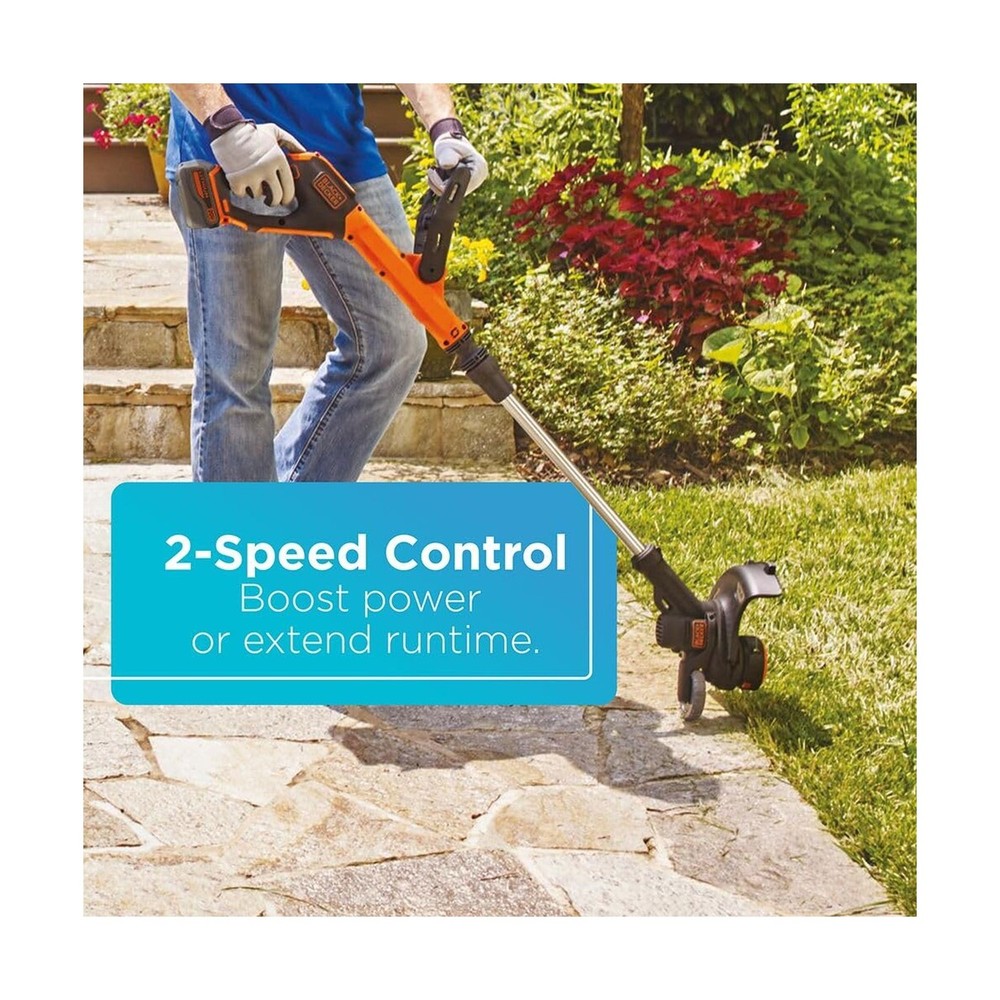 BLACK+DECKER 20V* MAX String Trimmer and Edger, EASYFEED Weed Wacker, 12 Inch...