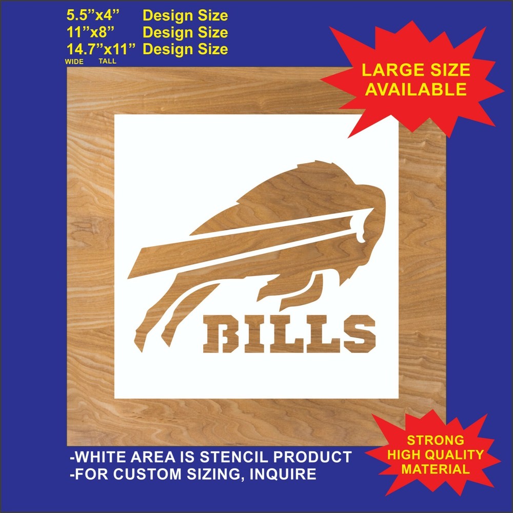 Bills, Buffalo - Reusable, Flexible Plastic Stencil