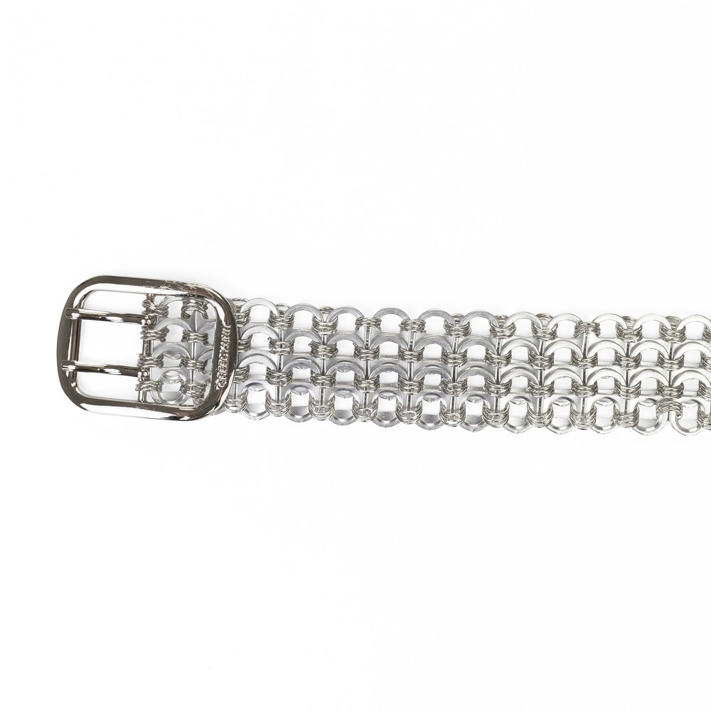 NWT GREEDY UNIT SILVER BOTTLE TAB BELT SIZE OS $180