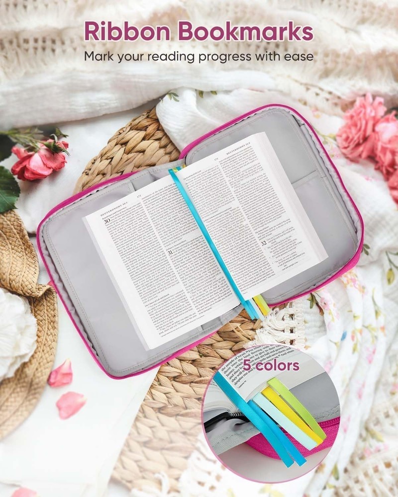 Elegant Bible Carrying Case with Adjustable Strap & Easy Access Storage