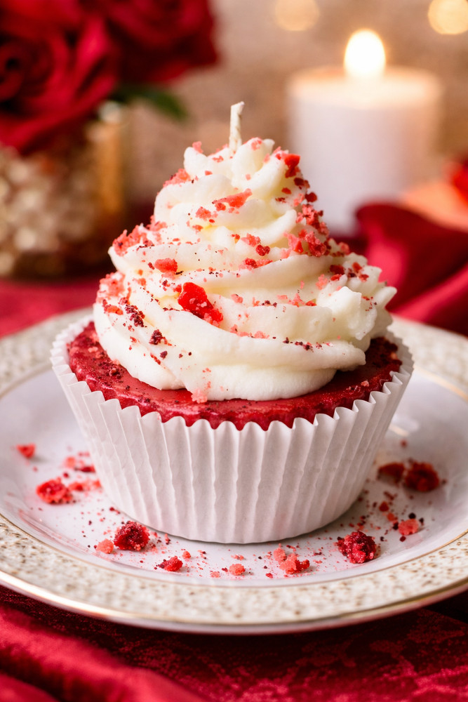 Red Velvet Cupcake Candle