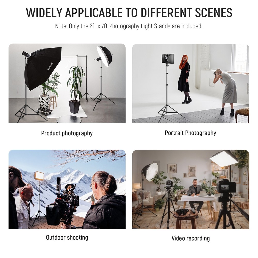 NEEWER ST210D 7' Light Stand (2-Pack) for Studio Lighting