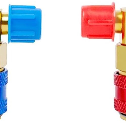 Angled High Low R134a AC Quick Coupler Adapter Fitting Freon 1/4"-L shape
