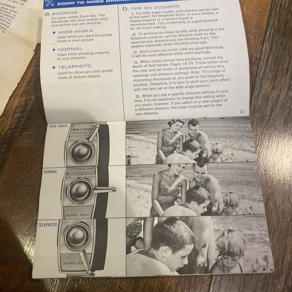 ORIGINAL!! Bell & Howell 430 Autoload Super 8mm camera Manual Instructions Book