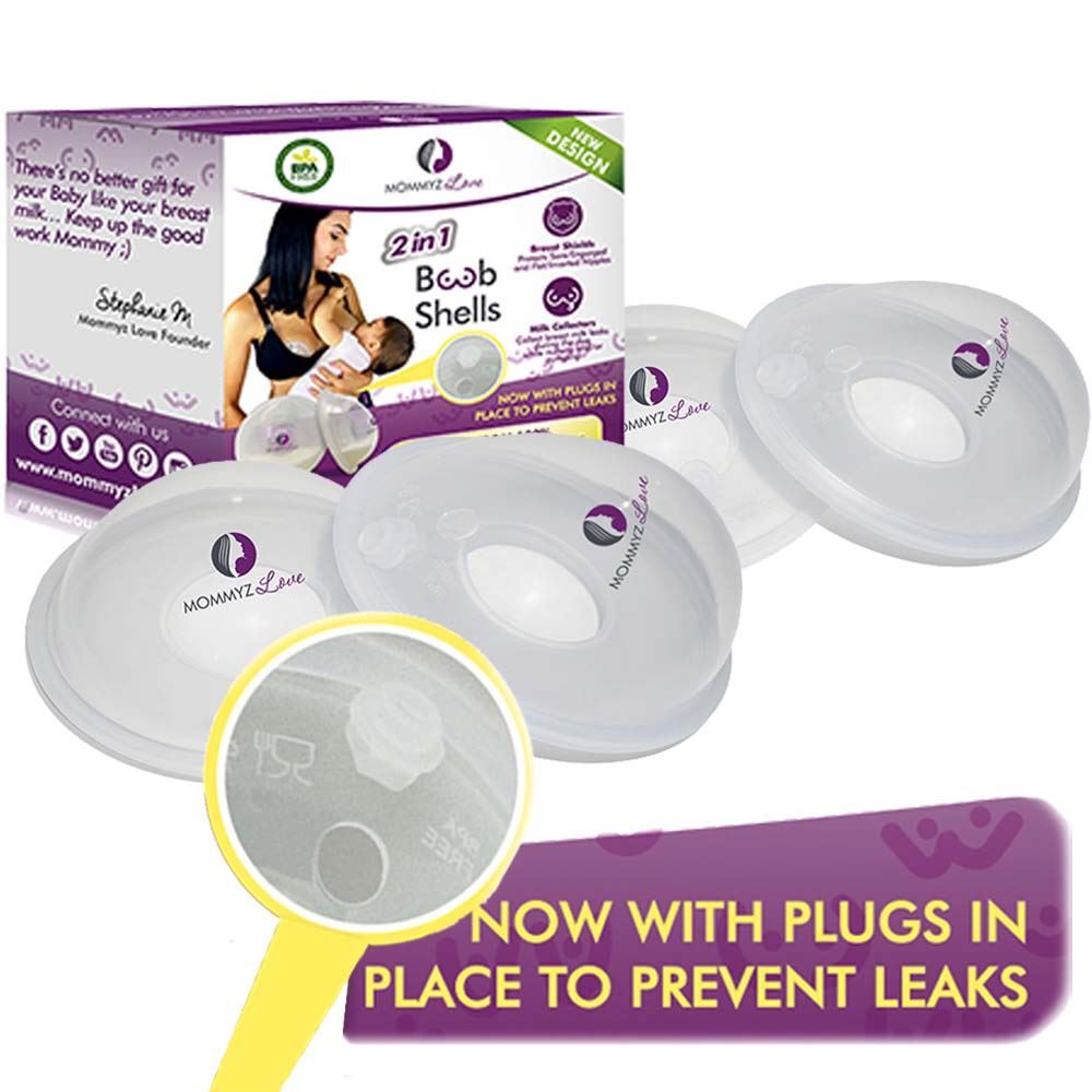 Breast Shell & Milk Catcher with Plugs for Breastfeeding Relief