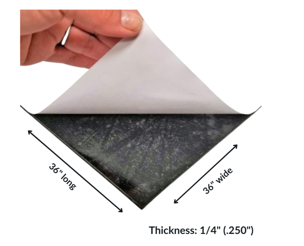Neoprene Solid Sheet with PSA 1/4" Thick x 36" wide x 36" long 60A Duro, Black