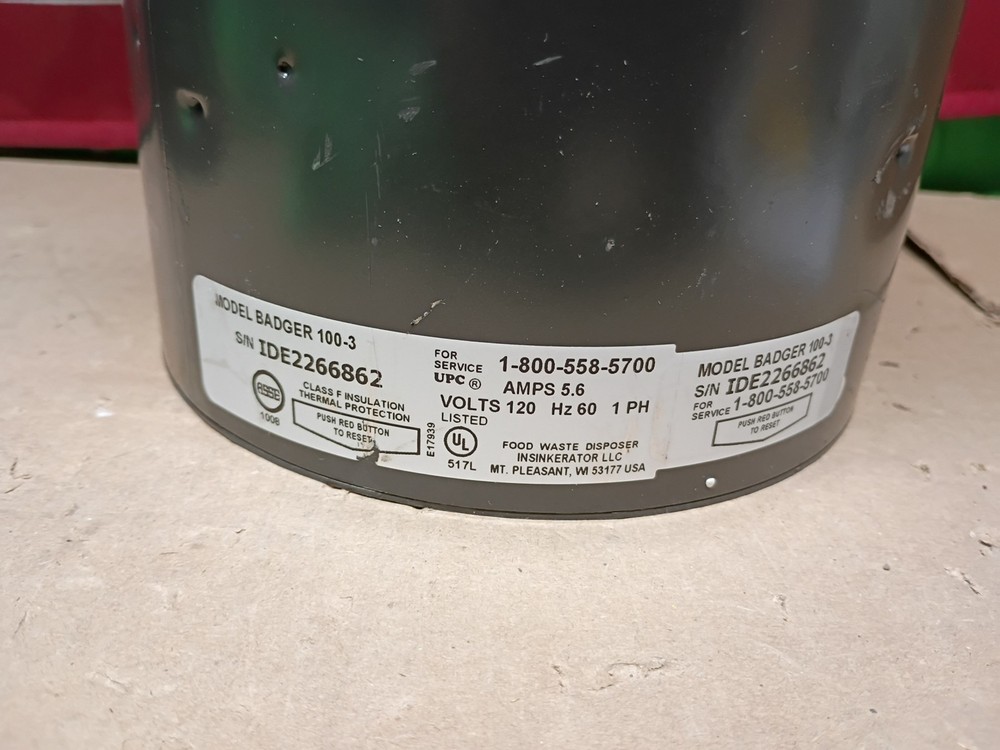 InSinkErator Badger 100, 1/3 HP Continuous Feed Kitchen Garbage Disposal, OB