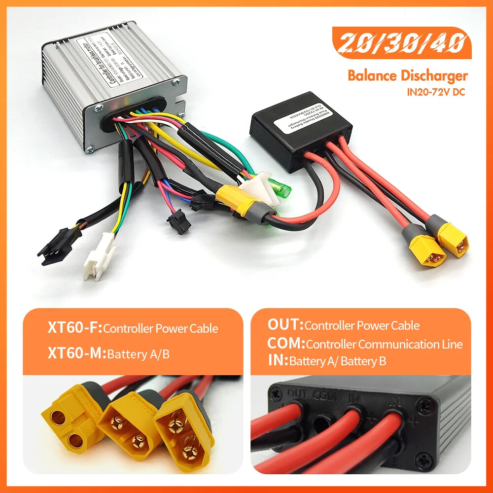 Double Battery Connection Adapter Switcher Module 20/30/40A E-bike 20V-72V
