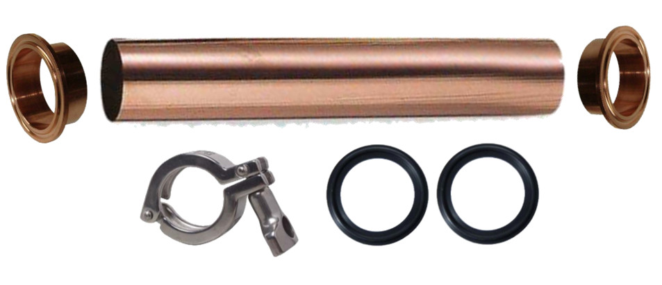 2" x 6" Copper Pipe Tri-Clamp Ferrule Keg Still DIY Column Extension Kit Spool