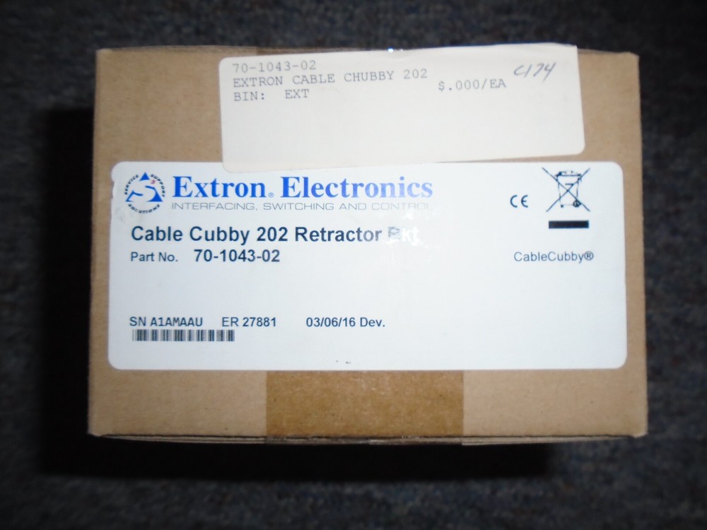 Extron 70-1043-02 Cable Cubby 202 Retractor Bracket *New*