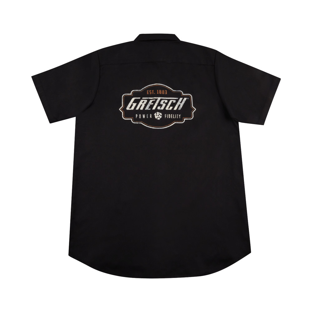 NEW Gretsch Biker Work Shirt - Black - M
