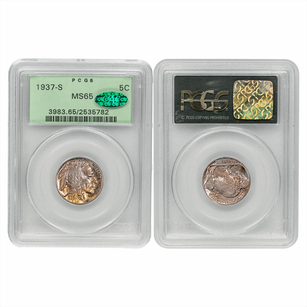 1937S Buffalo Nickel 5C PCGS MS 65 CAC