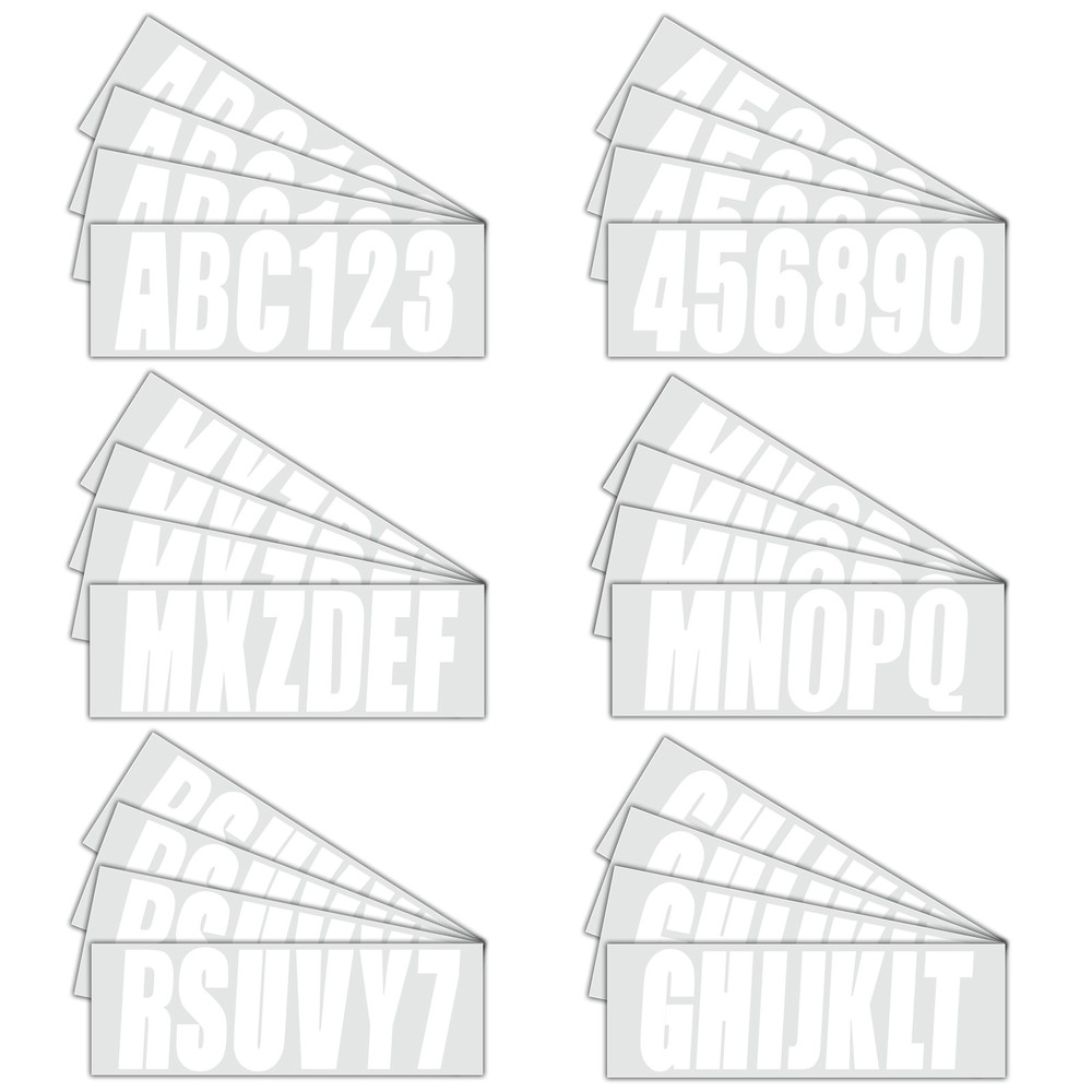 White Alpha-Numeric Registration Identification Number Stickers Decals for Boat