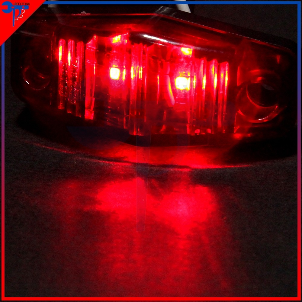 4pcs 2.5" 2Diode LED Red Side Clearance Marker Light For Freightliner Trailer